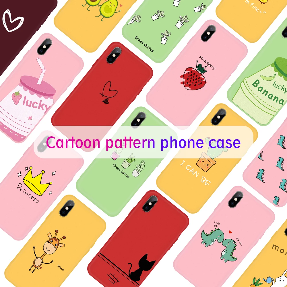 

Cartoon Candy Pattern Phone Case For iPhone 7 8 6s 6 Plus 8 7plus 6 6s Soft TPU Protector Cover For iPhone 5 5s Se Silicone Capa