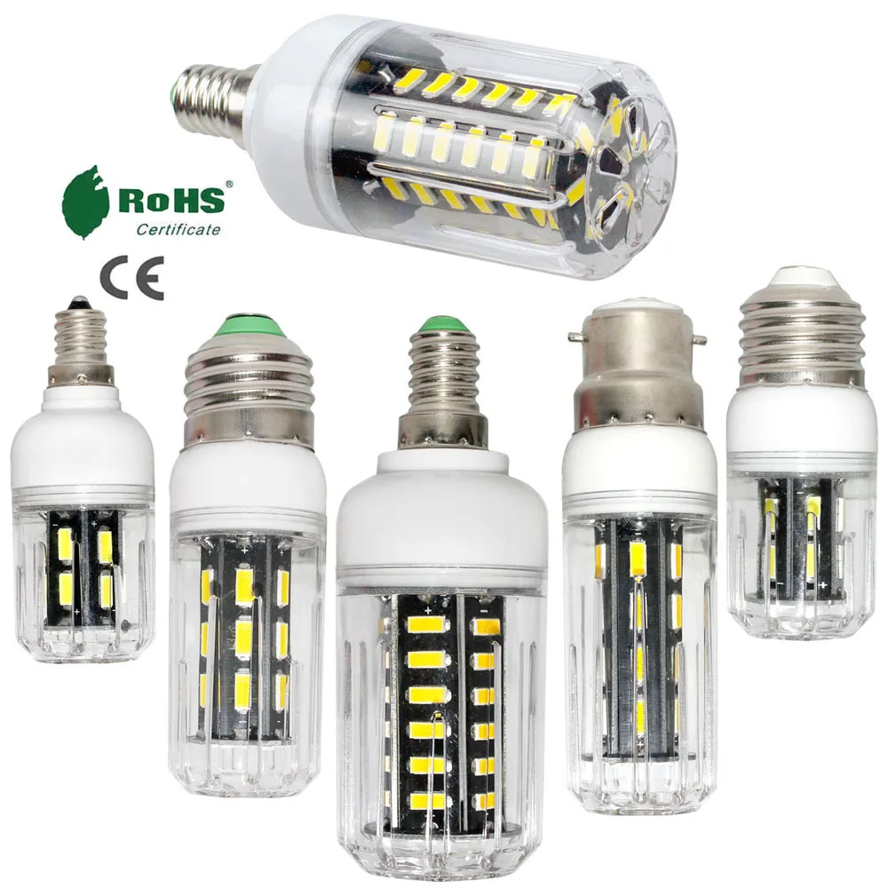 Светодиодная лампа кукуруза E26 E27 E12 E14 7030 SMD освещения AC 110 В 220 40 Вт 50 60 90 галогенные