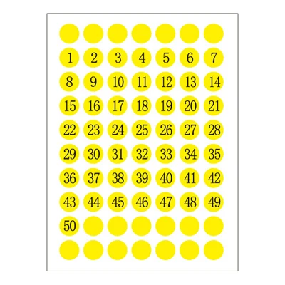 12PCS/lot Numbered Sticker 1-50 Sequential Small 1cm Round Circle Number Label Consecutive For Party Gift 