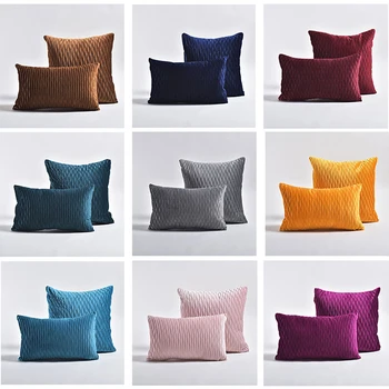 

30*50CM/45*45CM Velvet Pillowcase Solid Color Decorative Pillowcases Quality Home Sofa Cushion Cover Bed Car Home Throw Pillow