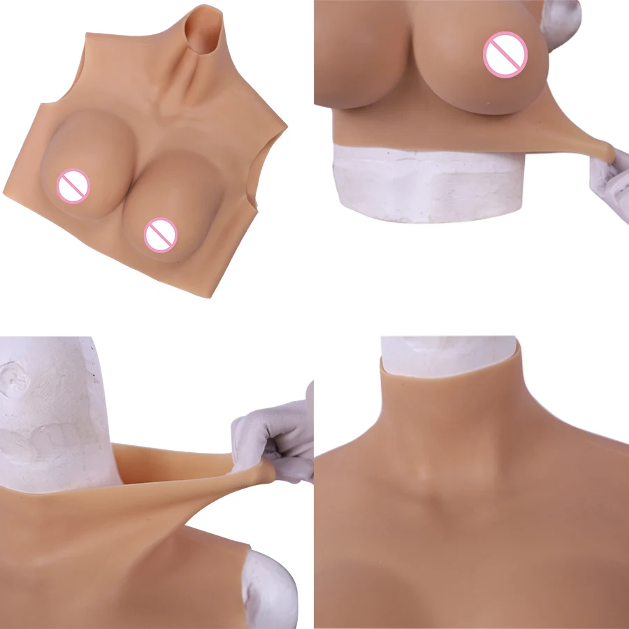 Shemale Trandsgender H Cup Half Body Breast Forms For Crossdresser Artificial Breast Cups Fake Boobs Silicone 4