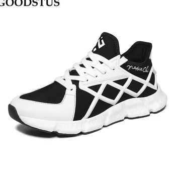 

GOODSTUS Men Sneaker Mesh Breathable Pu Bottom Lightweight Height Increase Lace-Up Comfortable Male Street Running Casual Shoe