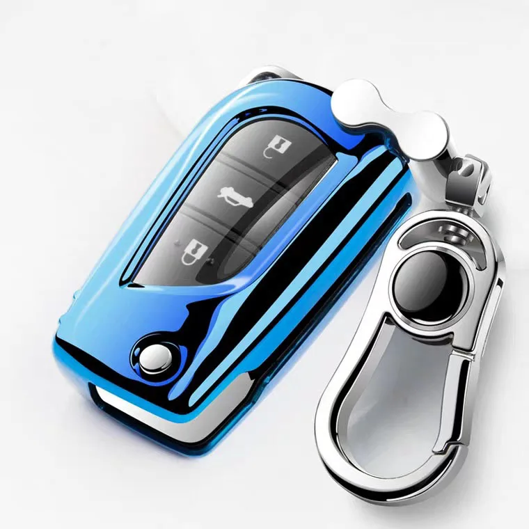 

Soft TPU Key Case Car Key Case For Toyota Auris Corolla Avensis Verso Yaris Aygo Scion TC IM 2015 2016 3 Button Remote Key Case
