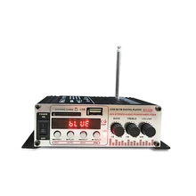 Мини-усилитель мощности для автомобиля 2 канала HIFI аудио усилитель мощности Дисплей Bluetooth стерео автомобильный кинотеатр усилитель с fm-радио USB/TF/AUX