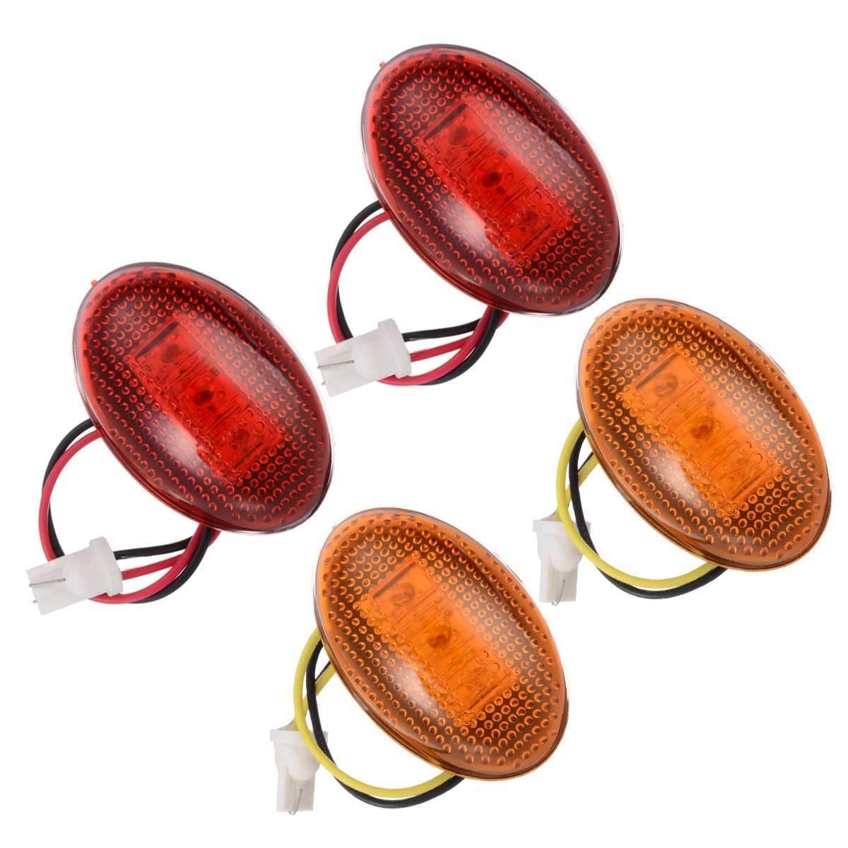 

4pcs/set 3LED 12V Fender Side Marker Light Amber+Red Car Front Rear Side Marker Lamps For Ford F350 1999-2010