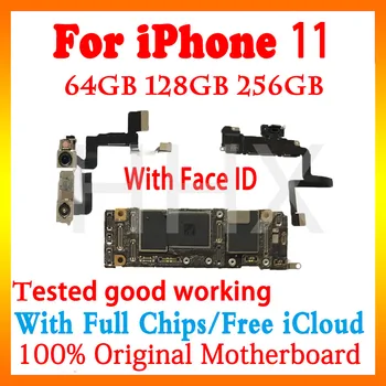 

Good tested For iPhone 11 with / NO Face ID motherboard For iPhone 11 mainboard with IOS System 100% Original unlock logic board