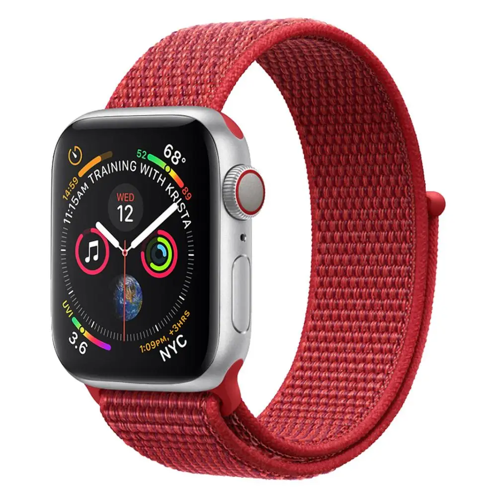 Ремешок для наручных часов Apple Watch 4 5/3/2/1 38 мм 42 мм 62 NewColors нейлон мягкий дышащий сменный ремешок петли для наручных часов iwatch серии 4 40 мм 44 мм - Цвет ремешка: 30ZGS