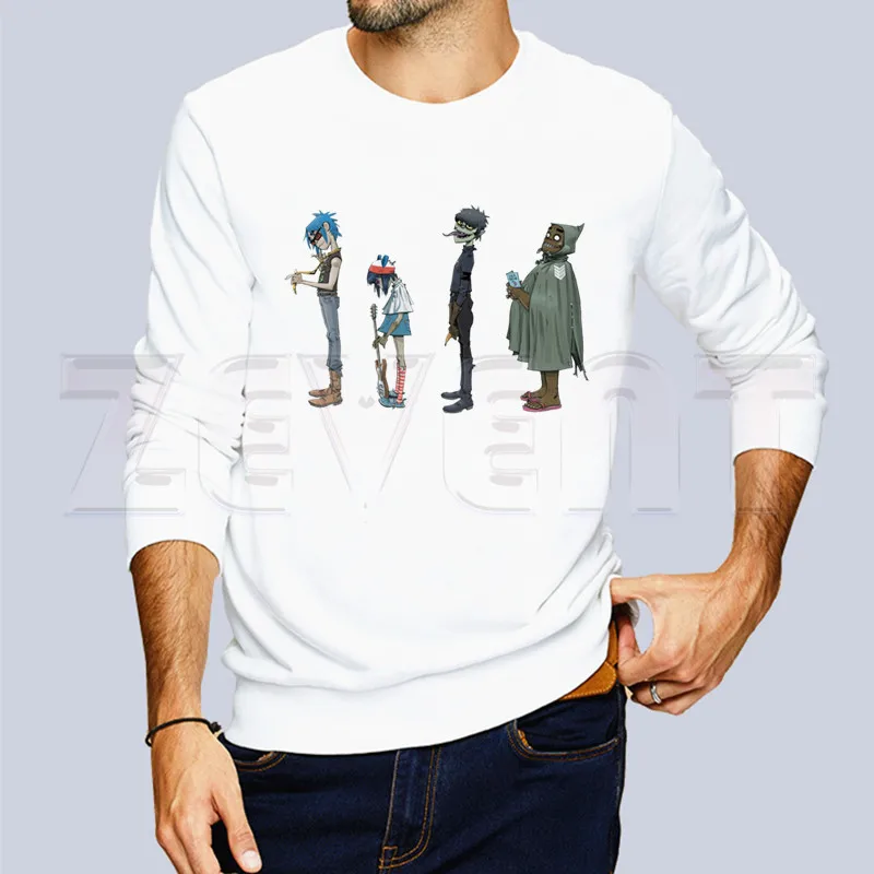 Gorillaz рок-группа chakhan Noodle Murdoc Russel Модные мужские свитшоты хипстерский принт