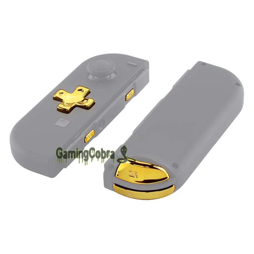 Хромированная Золотая Замена D-pad ABXY Keys SR SL L R ZR ZL триггер полный набор кнопок w/инструменты для nintendo Switch Joy-Con