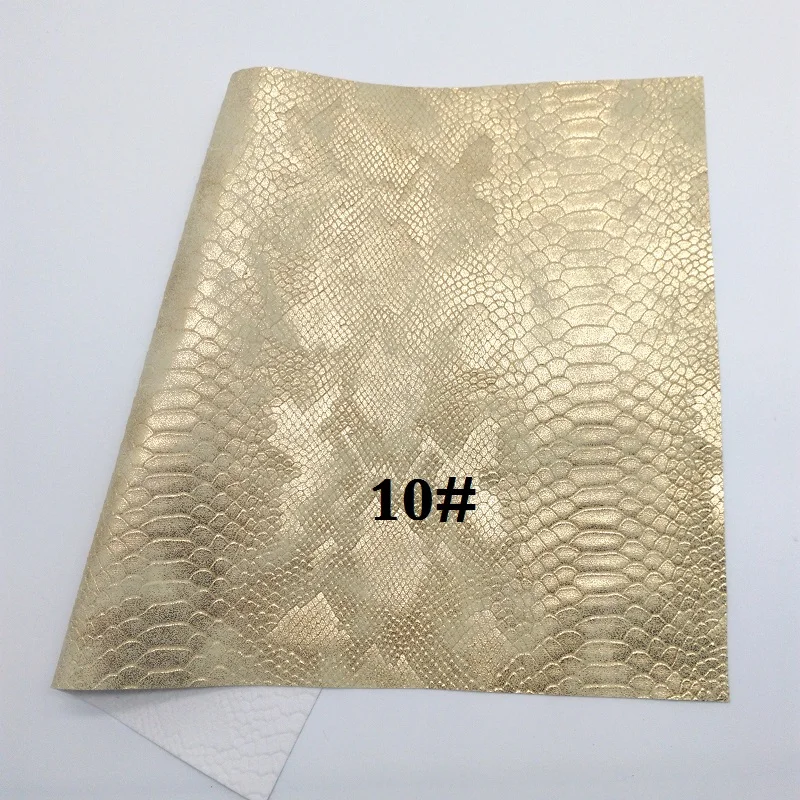 10 Glitterwishcome 21X29 см A4 Размер Металлическая Змея искусственная кожа ткань, синтетическая кожа ткань листы, из искусственной кожи для бантов, GM496A - Цвет: 10