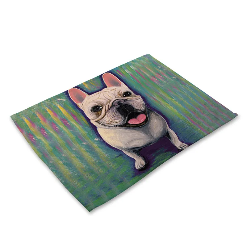 

Funny Dog Pattern Placemat Funny Dogs Cat Dining Table Mats Cotton Linen Drink Coaster Pad Cup Mat Kitchen Table Placemat Bowl