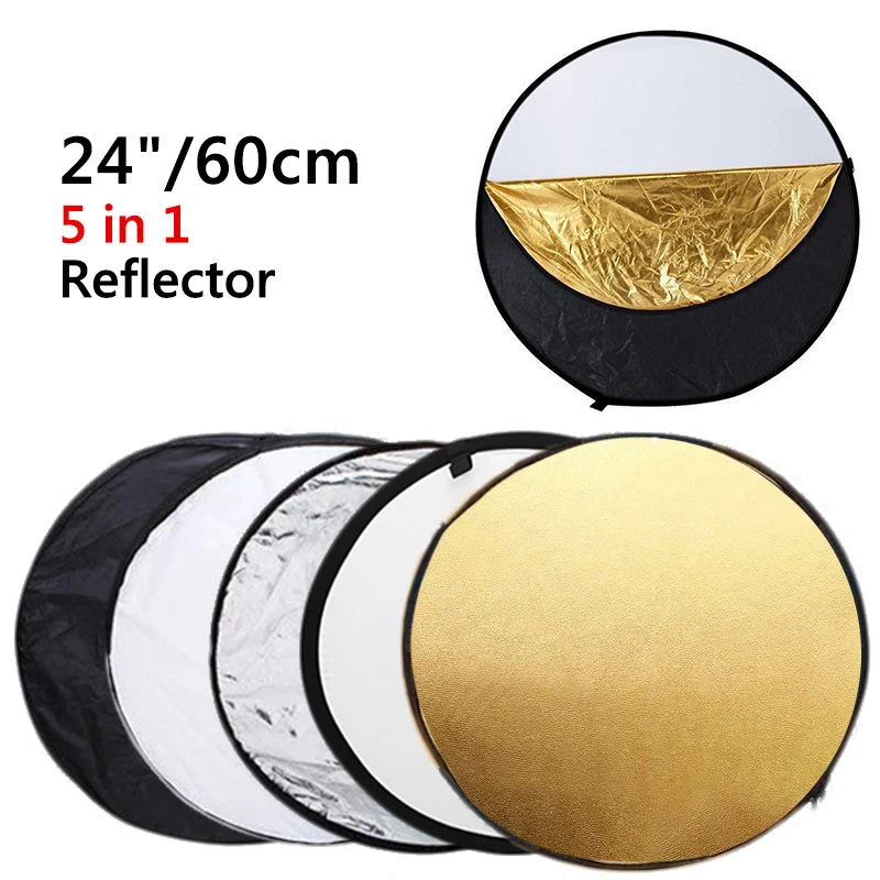 60cm 5in1 Multi Photo Disc Collapsible Light Reflector Photography Studio 