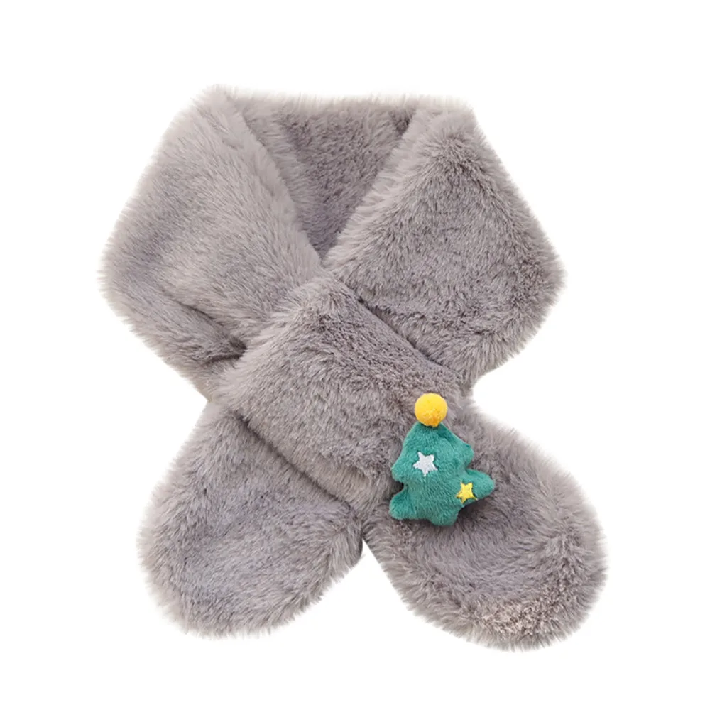 D4 Christmas series imitation rabbit hair children bib winter warm scarf Christmas series imitation rabbit hair children's bib#40 - Цвет: D4