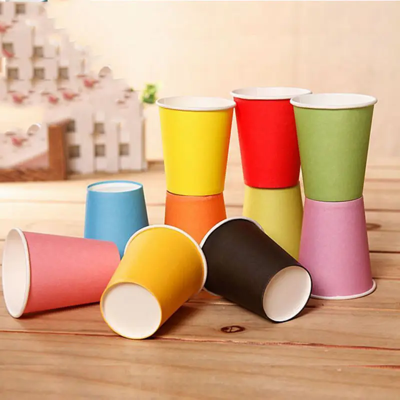 10pcs Baby Paper Cups Solid Birthday Muti-Color Wedding Colorful decorate Tableware Party Supplies Plain DIY Festival household