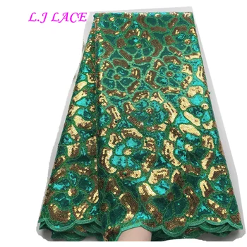 

Fashion style 2020 embroidery sequins laces french lace DIY Nigeria wedding party dress lace farbics asoebi laces
