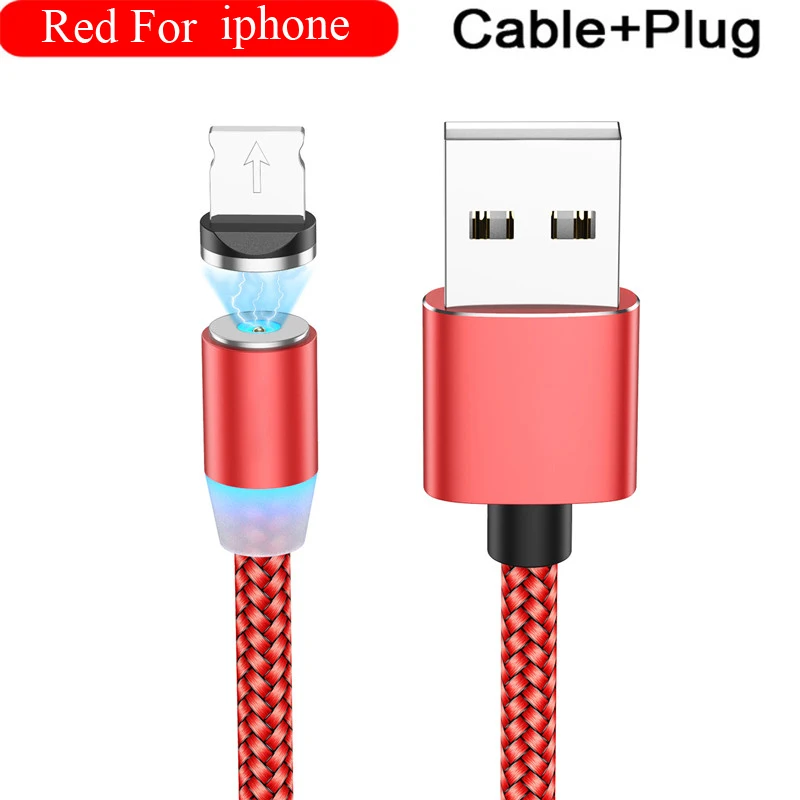 Магнитный mi cro USB кабель для iPhone Xr 11 usb type C кабель для быстрой зарядки для Xiaomi mi Note 10 pro Магнитная Зарядка для samsung s9 - Цвет: red for iphone