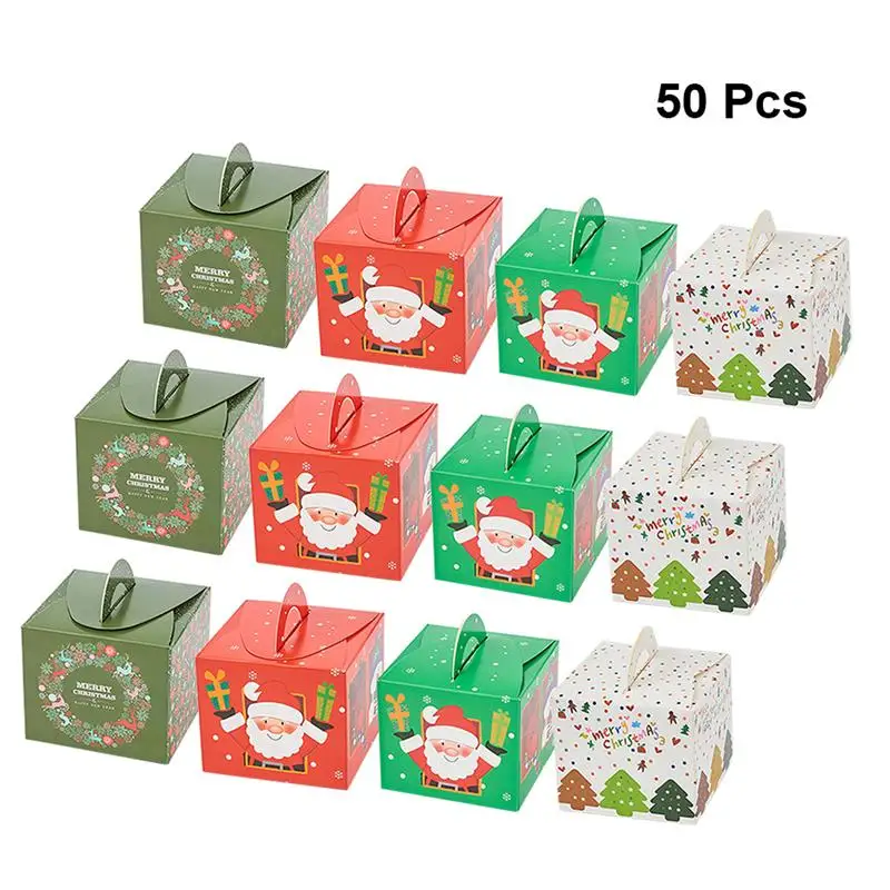 50 шт. Chritsmas Подарочная коробка Упаковка для яблока коробки высокого качества рождественские подарочные коробки для конфет рождественские принадлежности домашний магазин A35