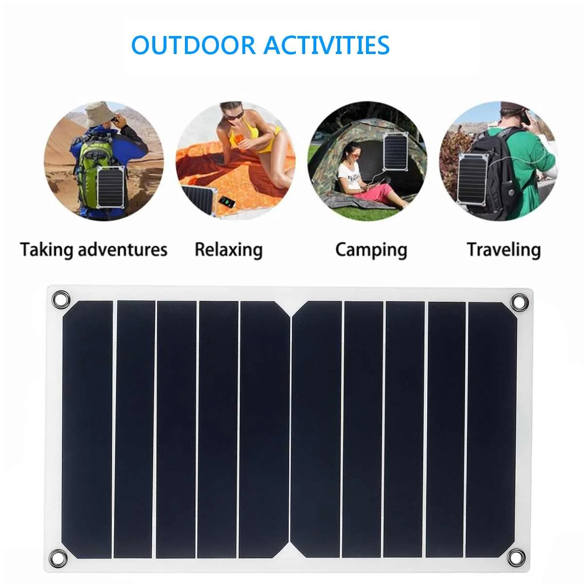 10 Вт 6В 1700mA Панели солнечные Sunpower solar Cells 260x140x2,5 мм с мультипокрытием и светильник Поддержка USB зарядка для наружных работ