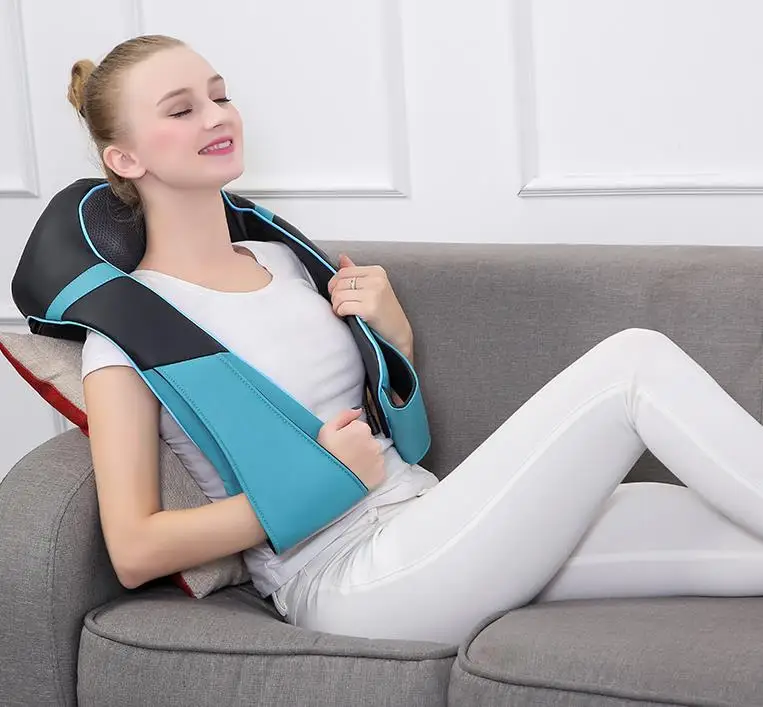  Newest Neck Massager 16 Massage Rollers 3D Kneading Massage Heating Direction Adjustable 3 Strength