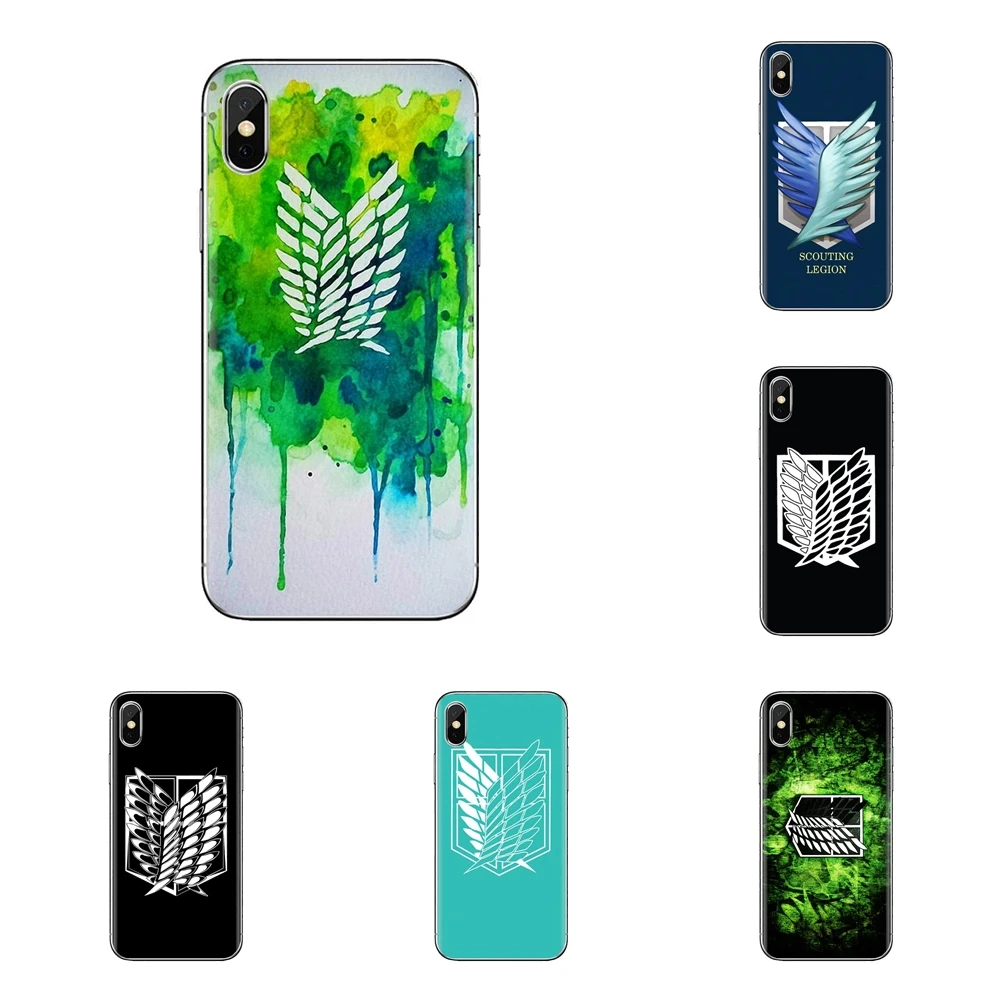 Чехол из ТПУ для iPhone XS Max XR X 4 4s 5 5S 5C SE 6 6S 7 8 Plus samsung Galaxy J1 J3 J5 J7 A3 A5 Attack on Titan Wings Libert Logo |