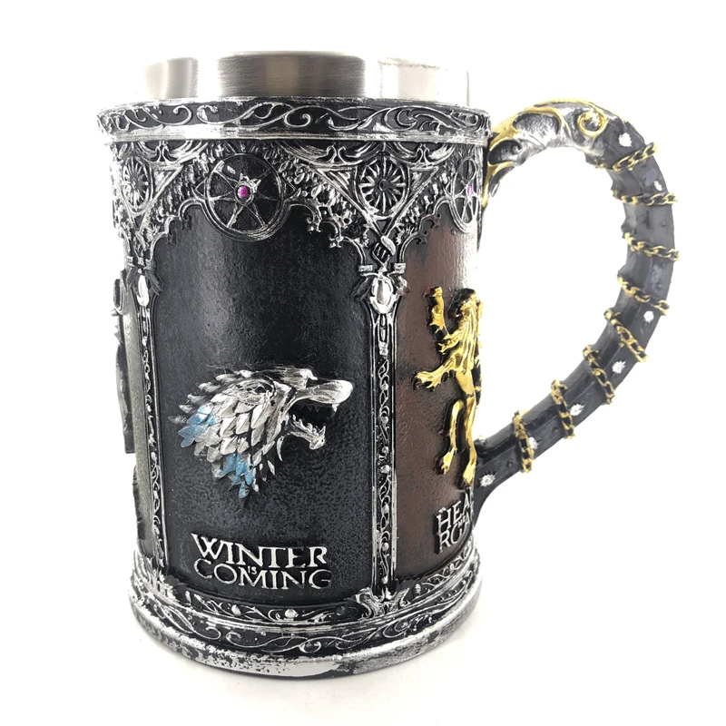 Кружка Game of Thrones Stark Tully Targaryen Lannister barathoon из нержавеющей стали 3D кружка для пива