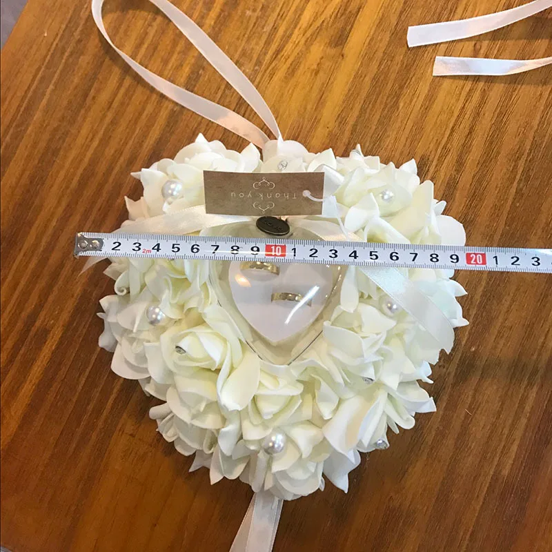 European Style New Style Semi-Layer Ring Pillow Box PE Foam Artificial Rose Ring Pillow Wedding Supplies Manufacturers Customiza