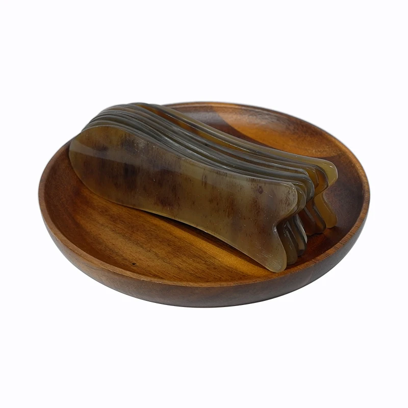 Yellow Ox Horn Beauty Guasha Scraping Tool Thin Arm Leg Slimming V Line Face Massage Plate Healthcare Board