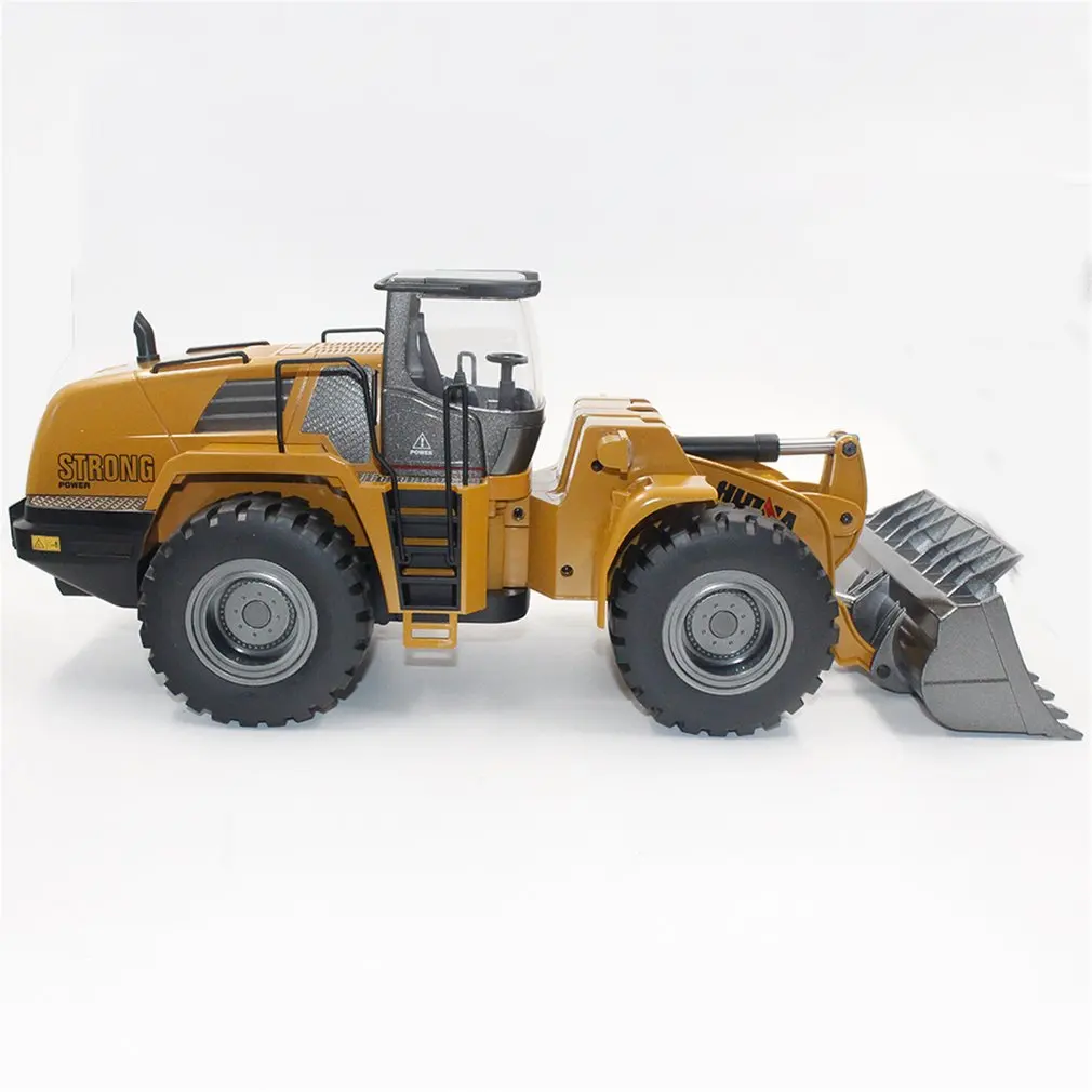 HUINA TOYS 1583 1/14 10CH Сплав RC бульдозер грузовик игрушка с фронтальным погрузчиком грузовик инженерный строительный автомобиль RTR игрушка для мальчиков