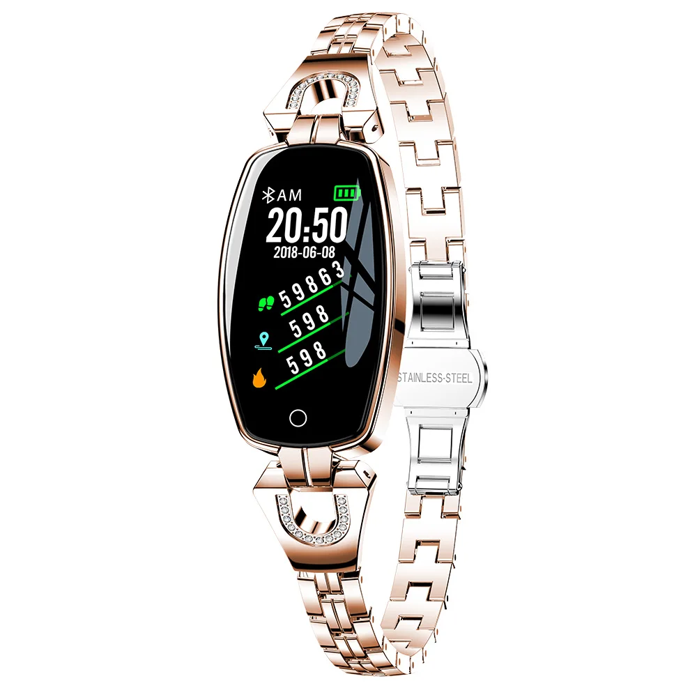 Fentorn H8 Women Smart Watch Bluetooth Fitness Bracelet Heart Rate Blood Pressure Band Lady IP67 Waterproof Activity Tracker - Цвет: Золотой