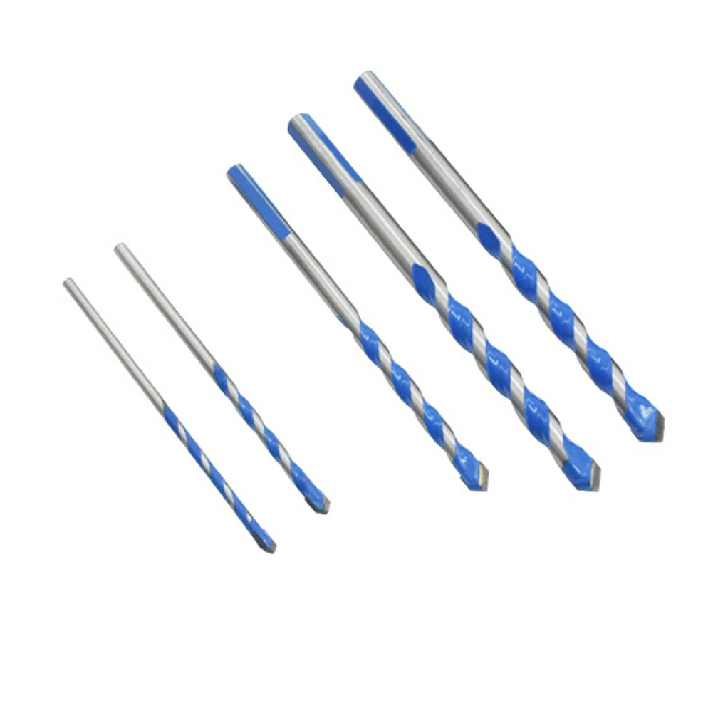 

5pcs Multifunctional Triangle Drill Bit Set Lengthened Ceramic Wall Glass Tile Wall Hole Drill Bit 3-10mm for Hand Electric