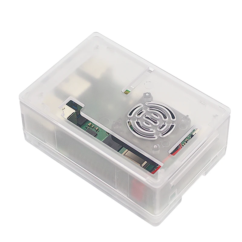 Raspberry Pi 4 ABS чехол с черным прозрачным 2 цвета двойной корпус с вентилятором для Pi 4B чехол также совместим с сенсорным экраном 3,5 дюйма