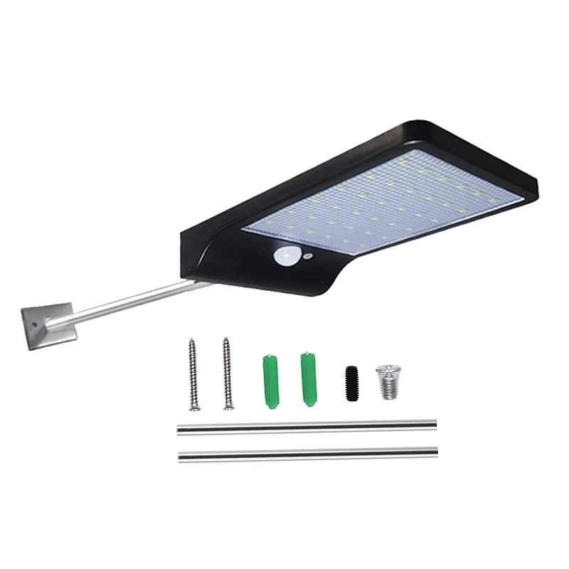 BMBY-450Lm 36Led солнечный уличный светильник с монтажным стержнем, спортивный светильник, светильник с датчиком движения, садовый настенный светильник