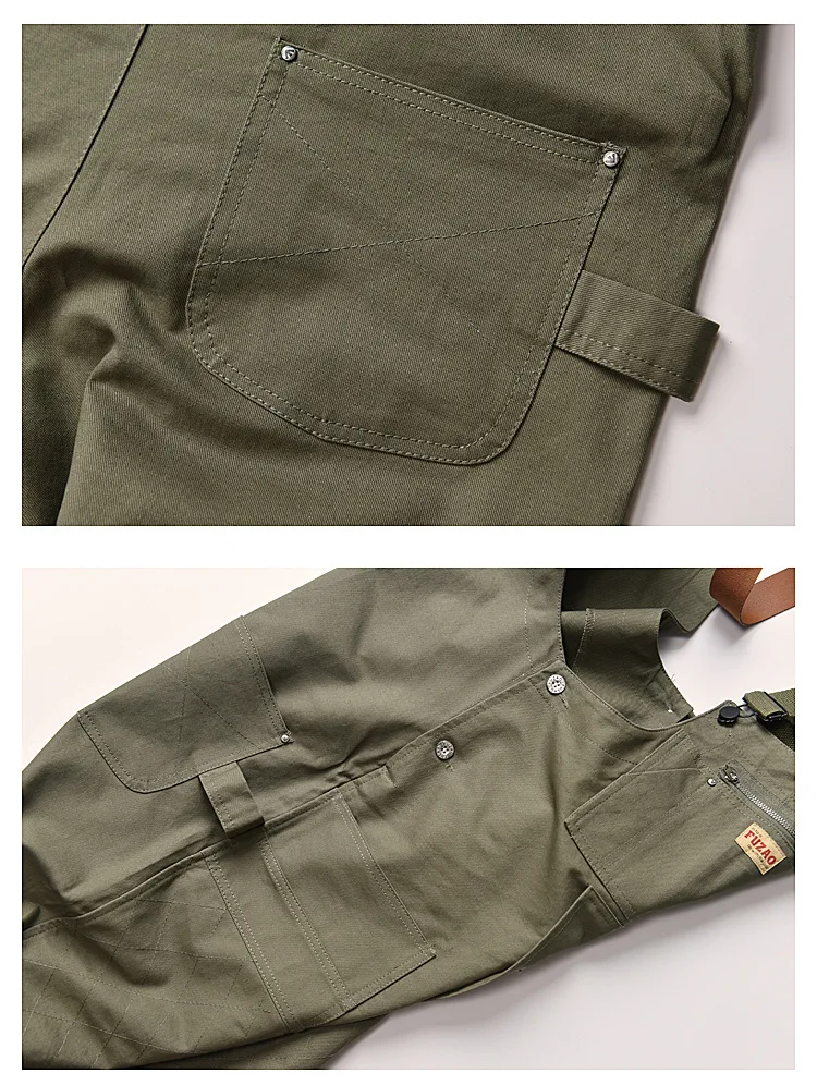 OHGA オーガ　SUSPENDER PANTS （M） Mens Loose Fit Suspender Pants Work Pants Classic Casual