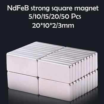 

5/10/15/20/50Pcs 20x10x2/3mm Neodymium Magnet 20mm x 10mmx2 N35 NdFeB Block Super Powerful Strong Permanent Magnetic imanes