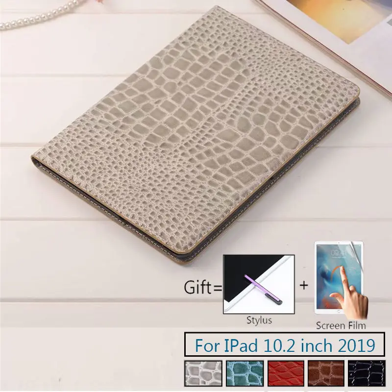 Чехол для iPad 10 2 чехол 7 7-го поколения 2019 A2200 A2197 с крокодиловым узором кожаный