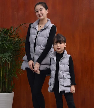 

2020 New Parent-child outfit Cotton-padded jacket cuhk children with short style bright-faced collar and padded jacket M1502