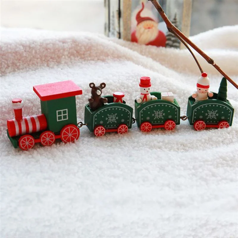 Санта маленький поезд деревянные украшения автомобиль игрушки Рождественский подарок подарки для детей украшение для рождественского стола Noel Navidad игрушечный поезд - Цвет: G