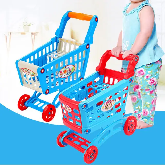 Flexible Wheel Shopping Cart Toy Detachable Colorful Shopping Cart Trolley Toy Education Toy Children Gifts 2