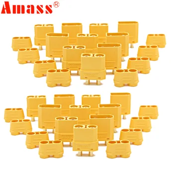 

100pcs/lot Amass XT90 XT90H Battery Connector Set 4.5mm Male Female Gold Plated Banana Plug (50 pair)