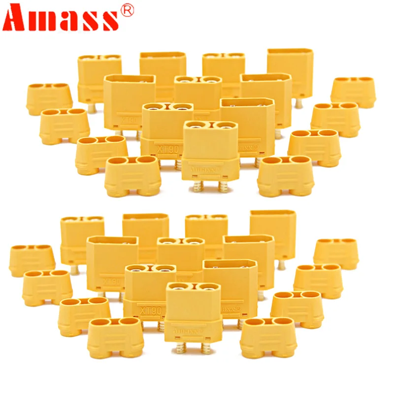 5 / 10/20/50/100 пара Amass XT90 XT90H набор разъемов для аккумулятора 4 мм штекер с золотым