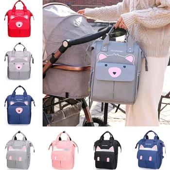 

Outdoor Infant Backpack Nursing Bag Mom Travel Backpack Cartoon Zipper Baby Care Bag Large Capacity Mummy Maternity Nappy Bags