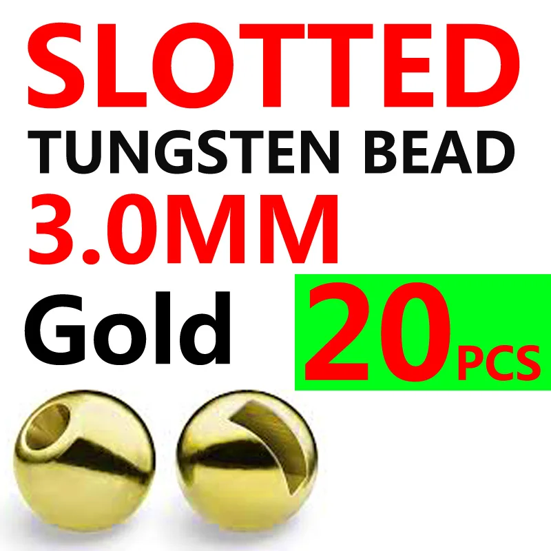 Tungsten Beads gold 20 pcs Fliegentom 