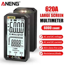 

ANENG 620A Digital Multimeter Transistor Testers 6000 Counts True RMS Auto Electrical Capacitance Meter Temp Resistance Measure