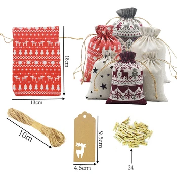 

Party Gift bags Cookies DIY Advent Calendar Countdown 1-24 Numbers Storage