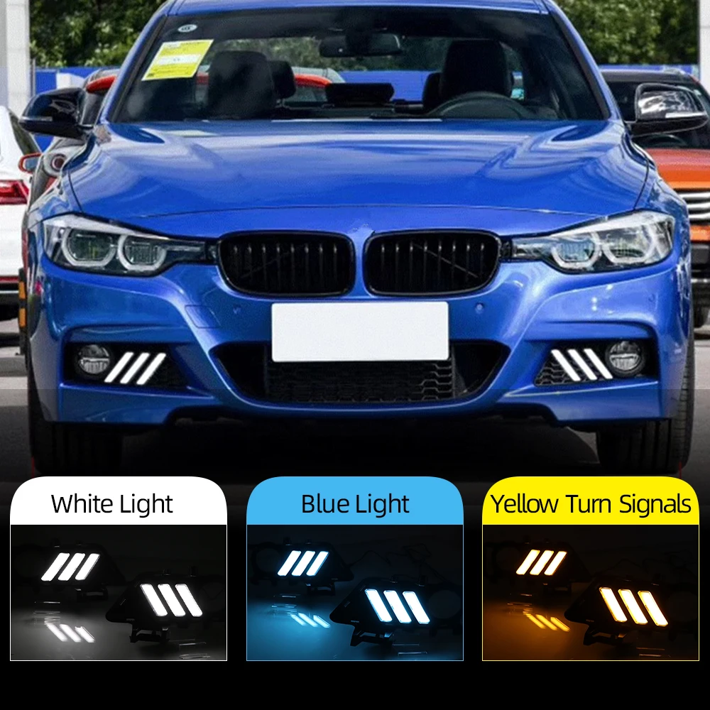 Pair Daytime Running Lights LED DRL Fog Lamp Turn Signal For BMW F30