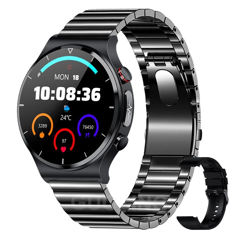 2022 New Health Smart Watch Men ECG+PPG Body Temperature Blood Oxygen Heart Rate IP68 Waterproof Wireless Charger Men Smartwatch 
