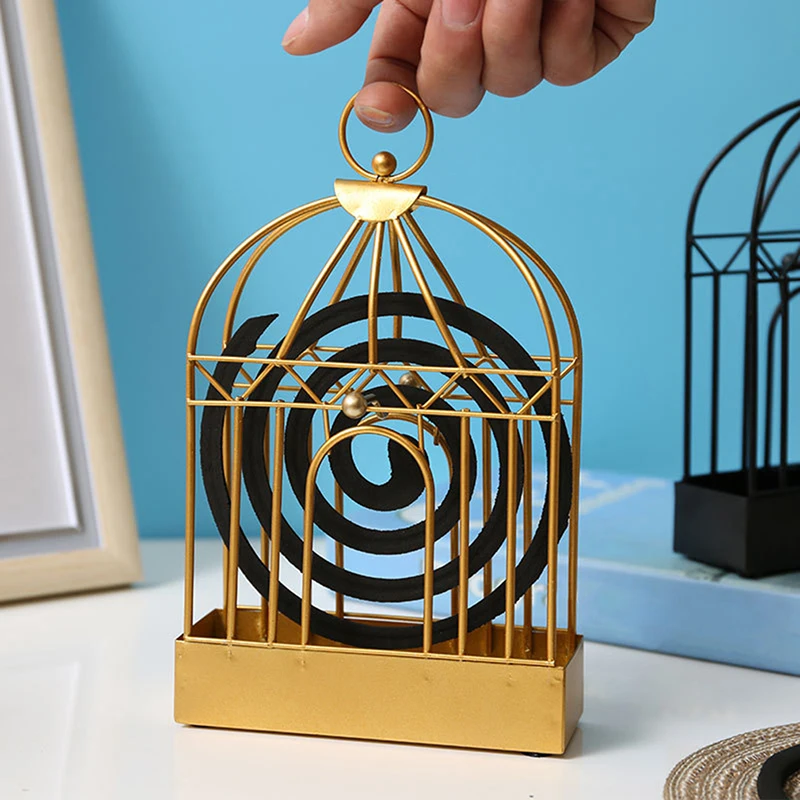 

New Nordic Style Round Vault Bird Cage Mosquito Coil Frame Wrought Iron Bird Cage Mosquito Coil Frame Home Decoration