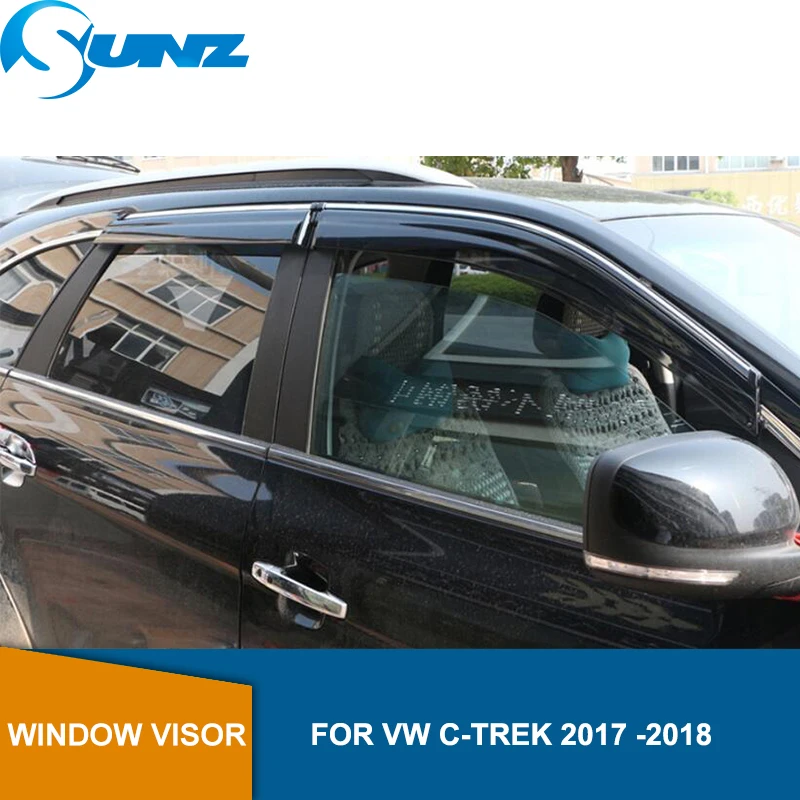 Дымные боковые дефлекторы для Volkswagen VW C-trek оконный козырек вентиляционные шторы Защита от солнца и дождя SUNZ