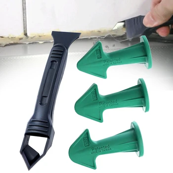 

Spatulas Filler Nozzle Scraper Set Easy To Use Caulking Finisher Reusable Home Plastic Hand Tools 3 In 1 Cleaning Sealant Cement