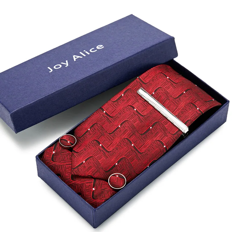 

Joy Alice Famous Designer Blue paisley Wedding Tie Set with clips 100% Silk Neck Ties For Men Gift Wedding Groom Business Party